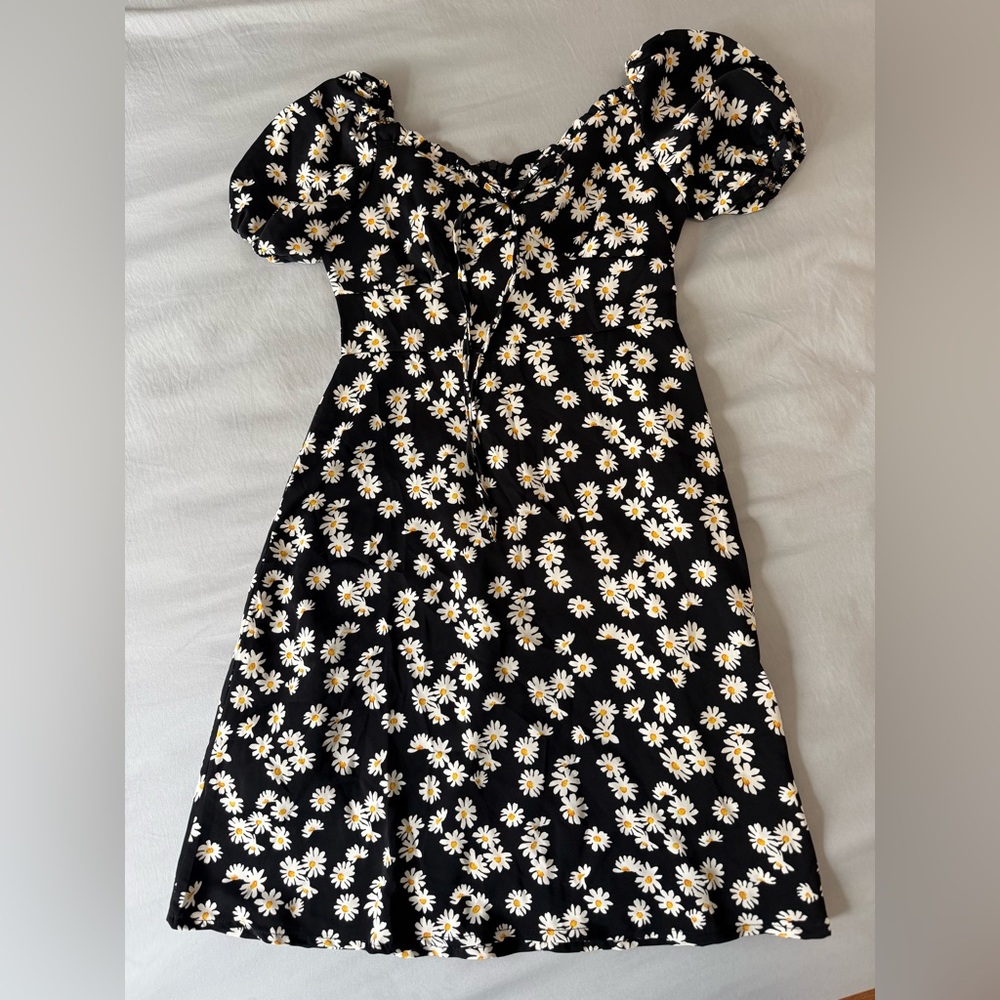 Black Daisy A-line Skirt